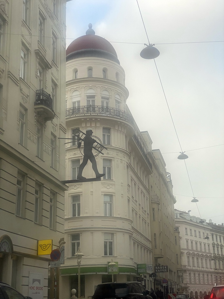 Signpost at the Wipplingerstraße street, viewed from the taxi from the airport to the hotel