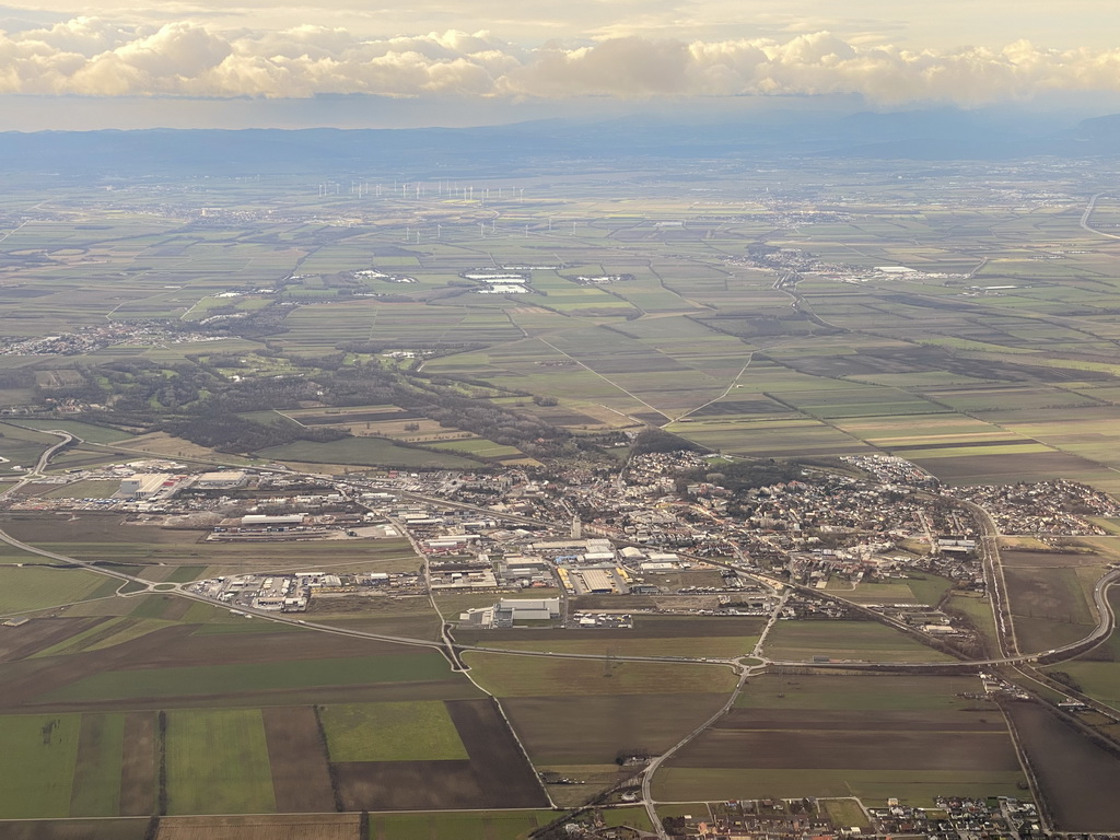 The town of Himberg, viewed from the airplane to Eindhoven