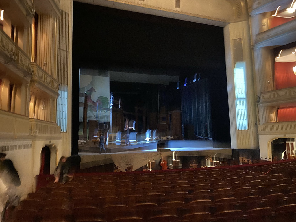 Stage of the Auditorium of the Wiener Staatsoper building, viewed from the Parterre