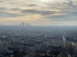 South side of the city and skyscrapers at the Wienerberg City neighbourhood, viewed from the rooftop terrace at the eleventh floor of the Haus des Meeres aquarium