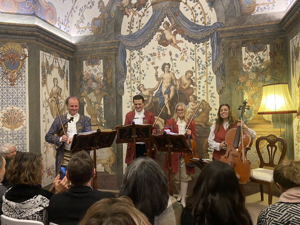 Musicians of the Mozart Ensemble at the Sala Terrena room at the Deutschordenshaus Wien, during the `Concert in Mozart`s House`