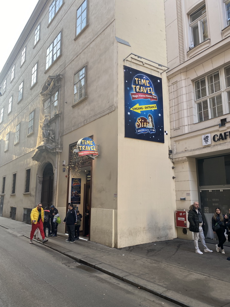 Entrance to the Time Travel Vienna museum at the Habsburgergasse street