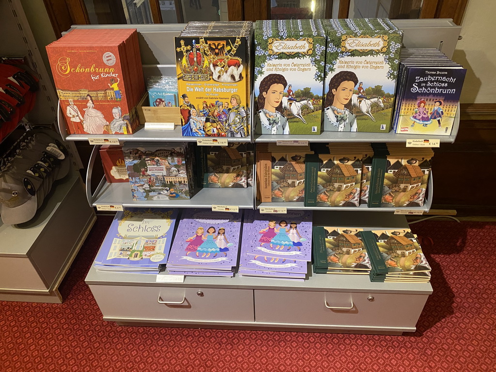 Books at the souvenir shop of the Schönbrunn Palace