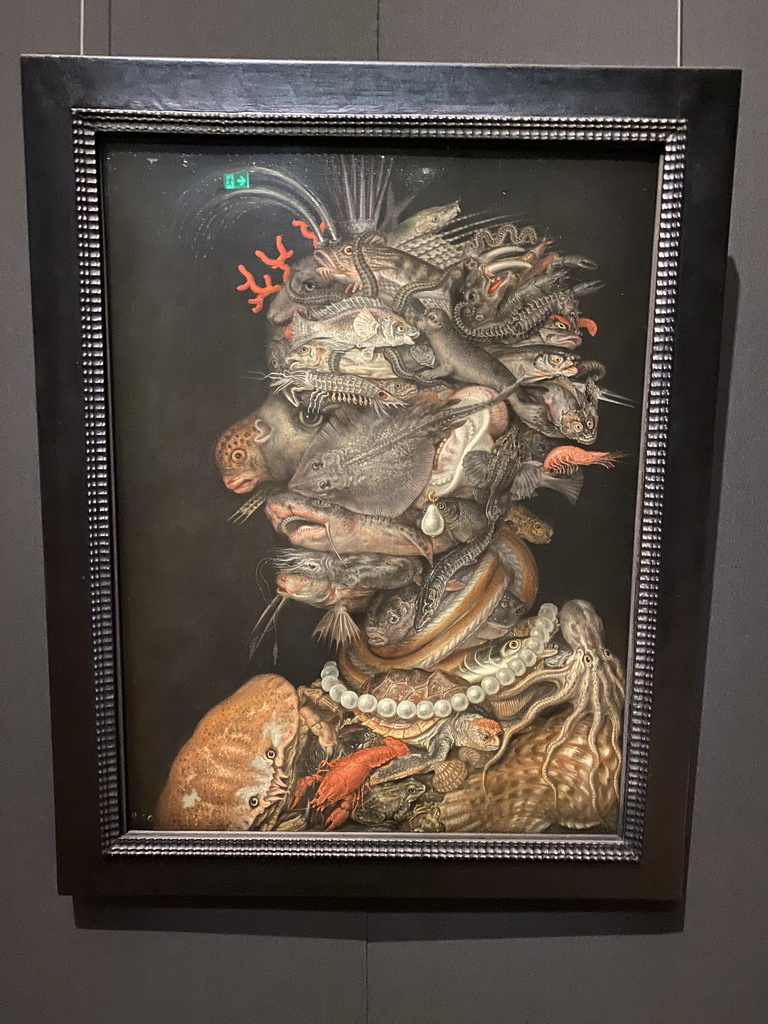 Painting `Water` by Giuseppe Arcimboldo at Room 8 of the Picture Gallery at the first floor of the Kunsthistorisches Museum Wien