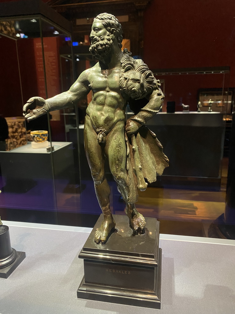 Statuette of Hercules at Room XV of the Collection of Greek and Roman Antiquities at the upper ground floor of the Kunsthistorisches Museum Wien