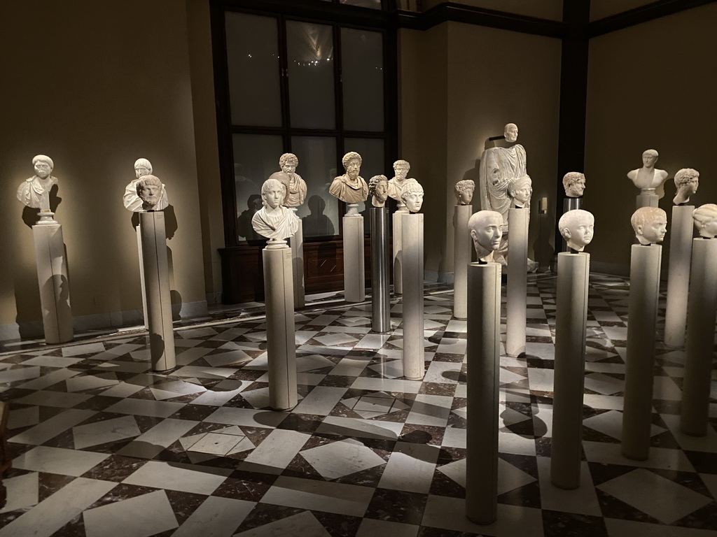 Busts at Room XIII of the Collection of Greek and Roman Antiquities at the upper ground floor of the Kunsthistorisches Museum Wien