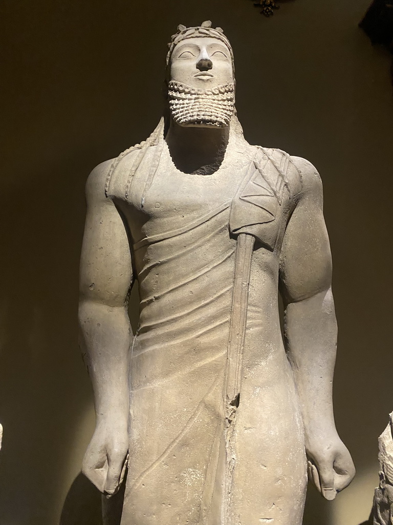 Votive statue of a man at Room X of the Collection of Greek and Roman Antiquities at the upper ground floor of the Kunsthistorisches Museum Wien