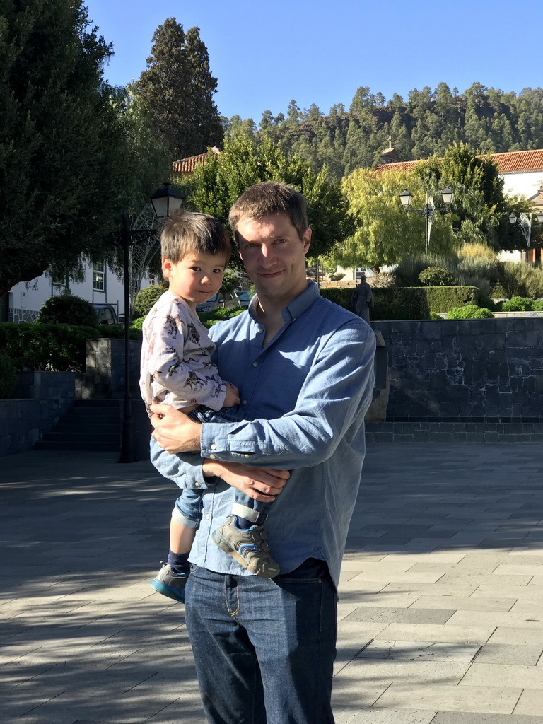 Tim and Max at the Plaza Doctor Pérez Cáceres square