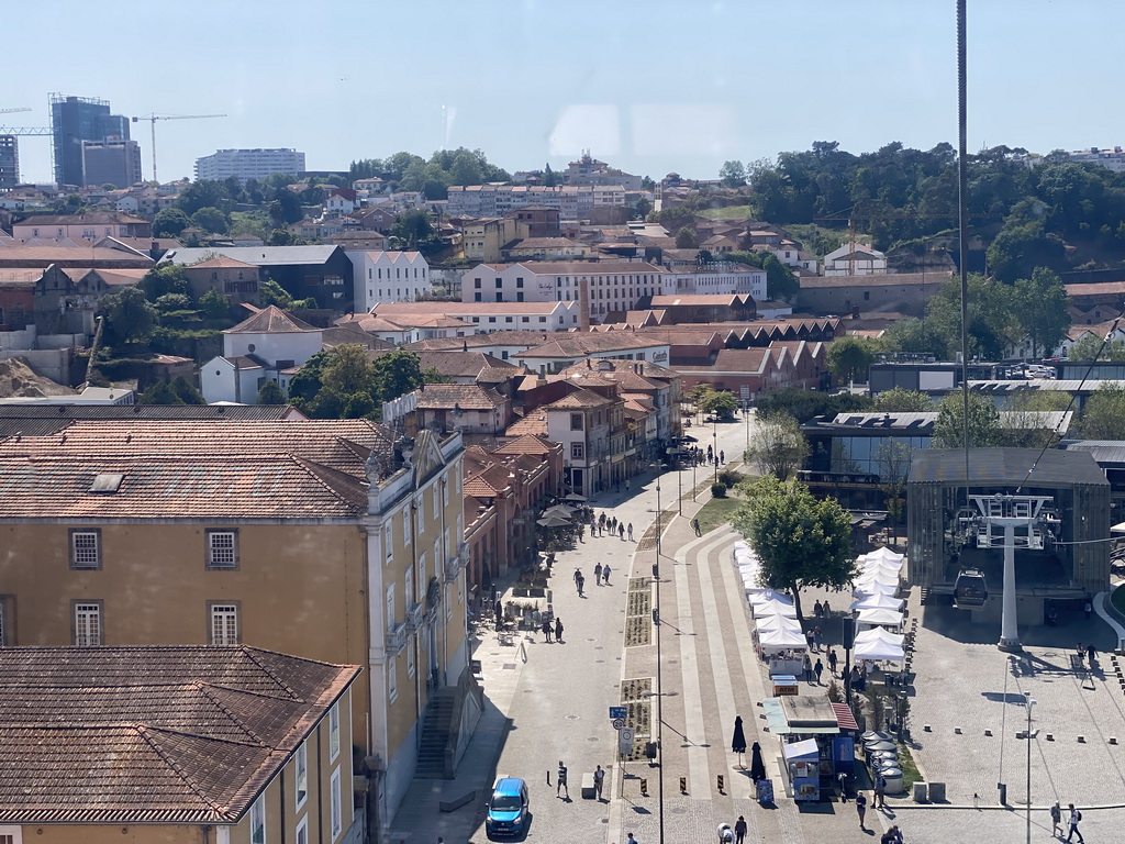 The Avenida de Ramos Pinto street with the Gaia Cable Car building, viewed from the Gaia Cable Car