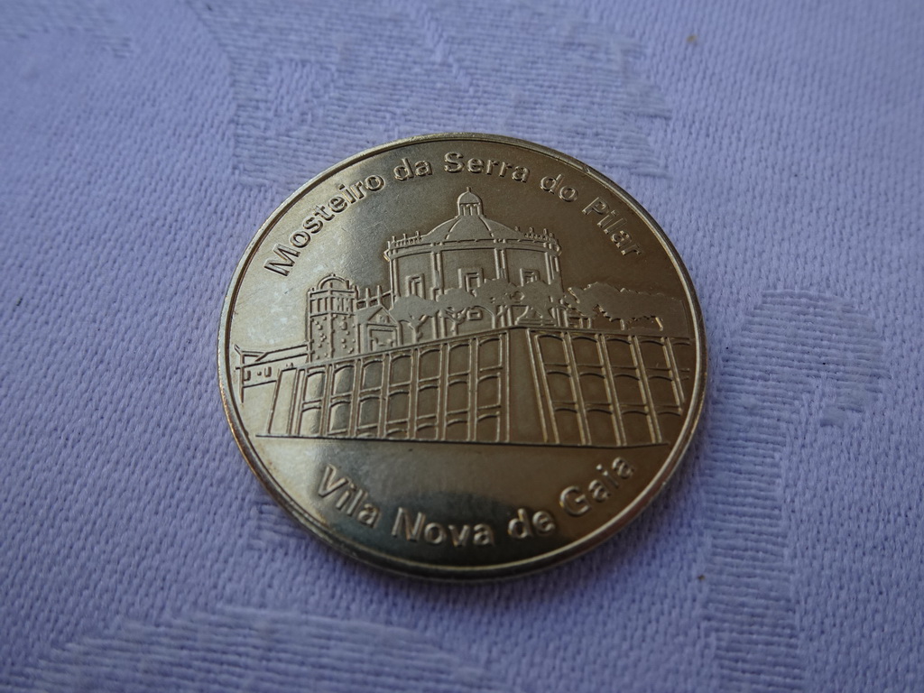 Mosteiro da Serra do Pilar monastery coin at the terrace of the Caffè Italia Gaia restaurant at the Avenida da República street