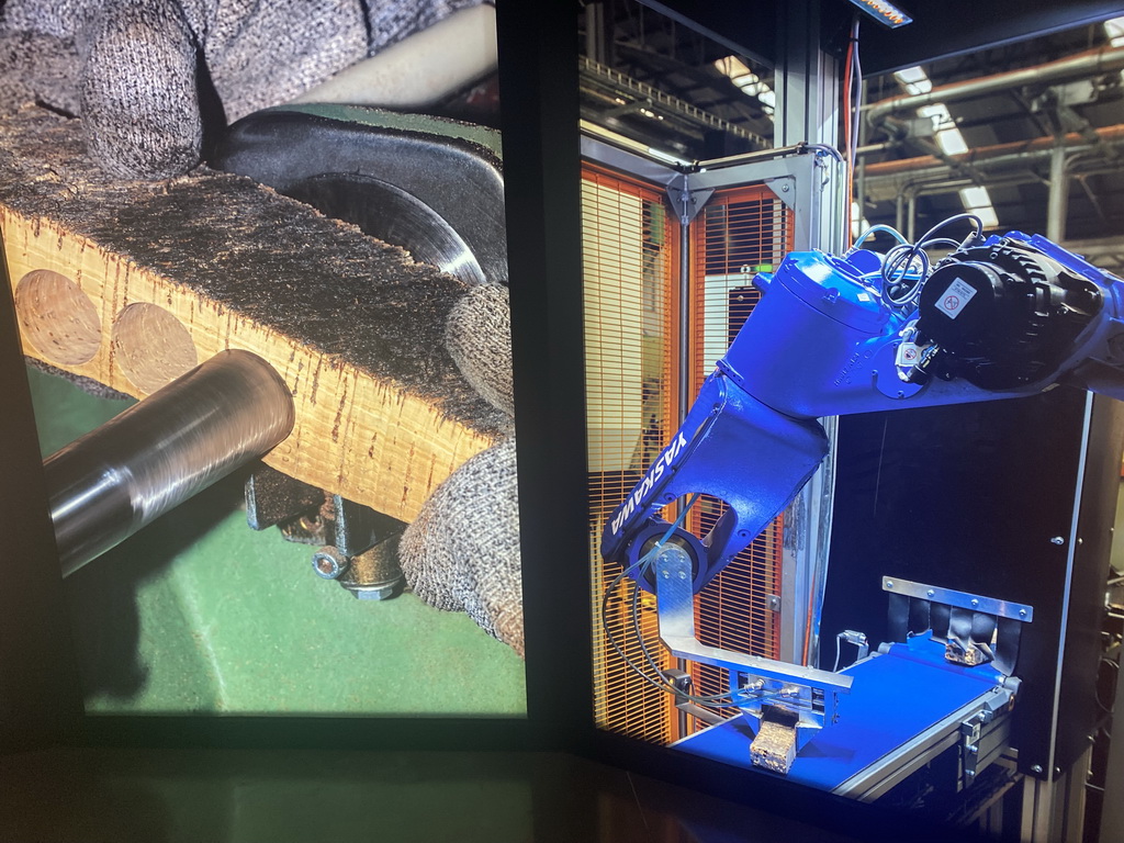 TV screens with machinery at the Planet Cork museum at the WOW Cultural District