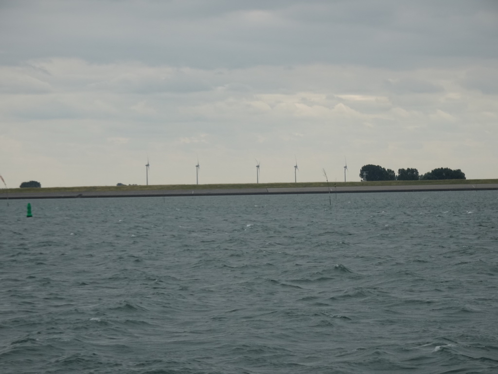 Windmills, viewed from the Seal Safari boat on the National Park Oosterschelde