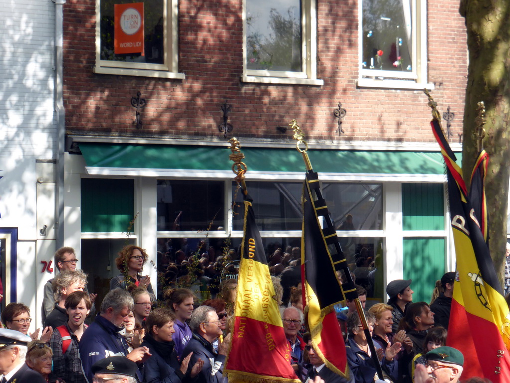 Belgian war veterans at the Stationsstraat street, during the Liberation Day procession