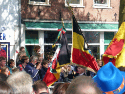 Belgian war veterans at the Stationsstraat street, during the Liberation Day procession